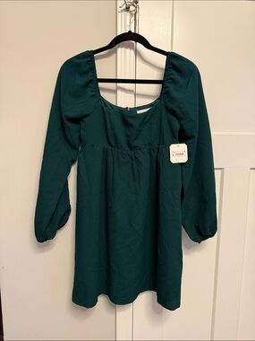 Altar'd State Emerald Green Long Sleeve Mini Dress